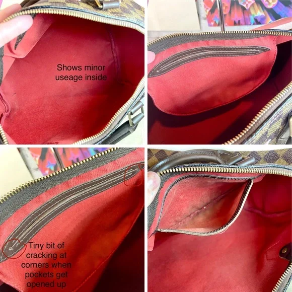 Louis Vuitton Damier Ebene Speedy 30 custom painted with key Cles pouch - Picture 12 of 15